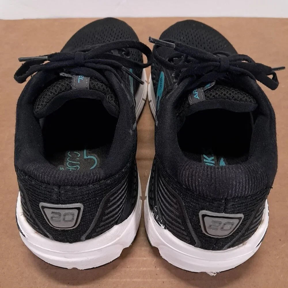 Brooks Ariel 20 Shoes Women 8 B Black Blue Athletic Running Sneakers 1203151B064